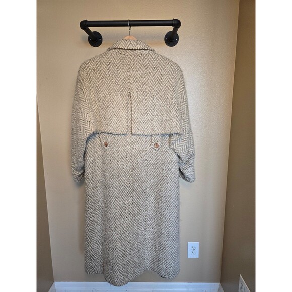 100% wool vintage full length coat with buttons and lined women's size 12 - Picture 5 of 9